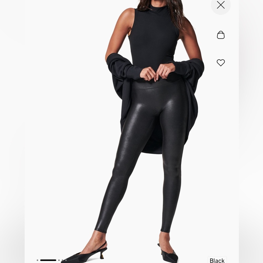 SPANX Black Faux Leather Leggings